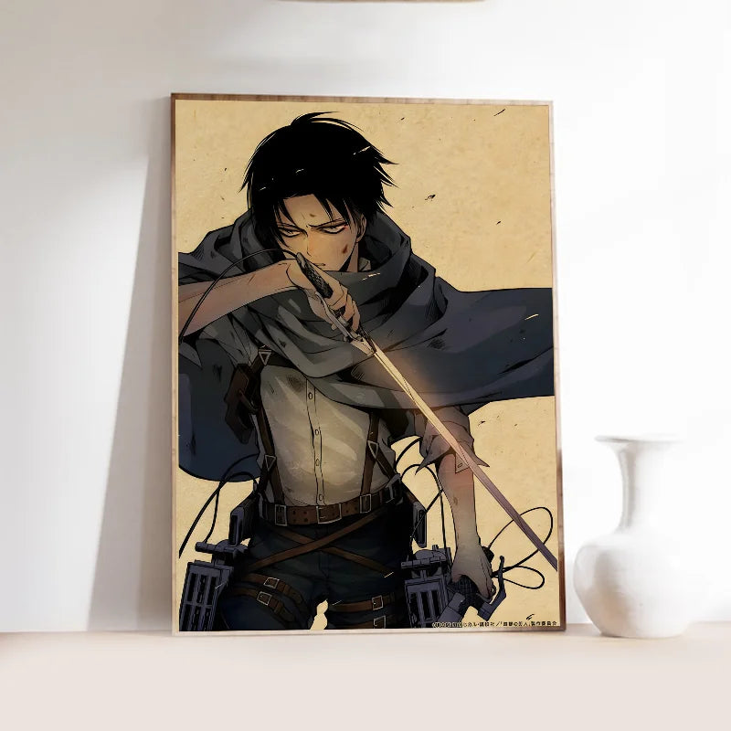 Attack on Titan Levi Ackerman Anime Poster | Wall Sticker Art