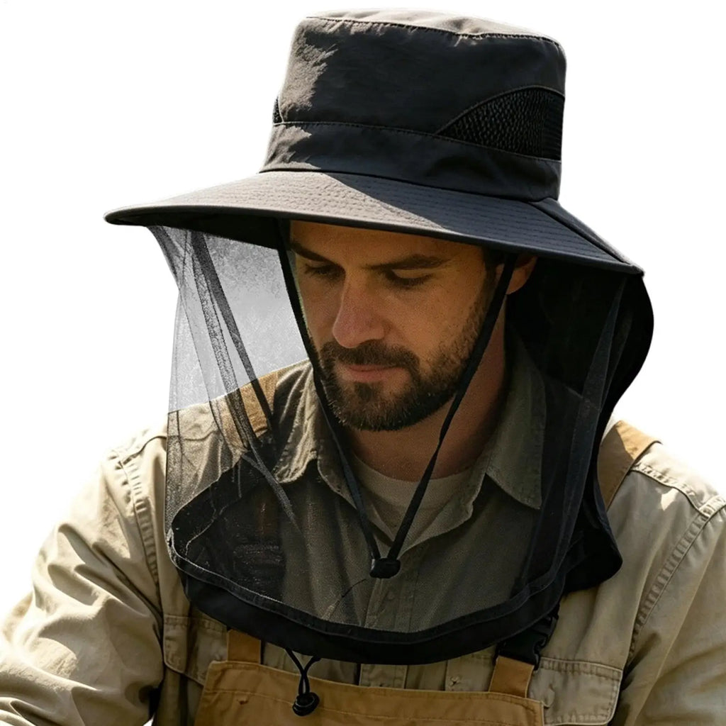 UV Sun Hat with Neck Flap & Mesh | Fishing Hiking Bucket Hat
