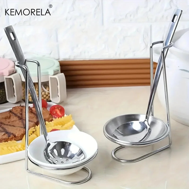 Gold Stainless Steel Spoon Holder & Ladle Rest | Kitchen Tray