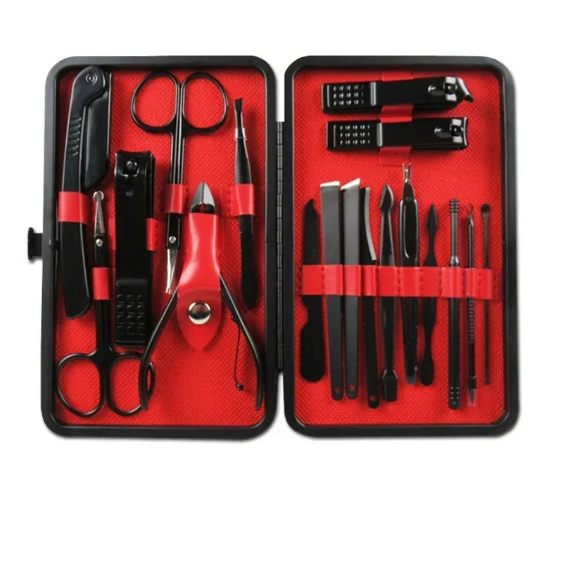 Professional Stainless Steel Manicure Set & Nail Grooming Kit