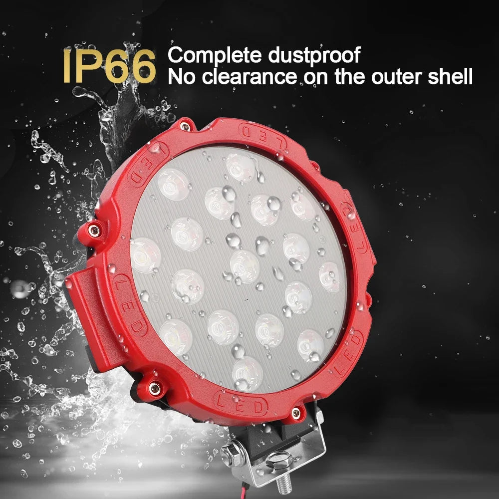 51W 7-Inch Round LED Spot Work Light – Truck & Off-Road