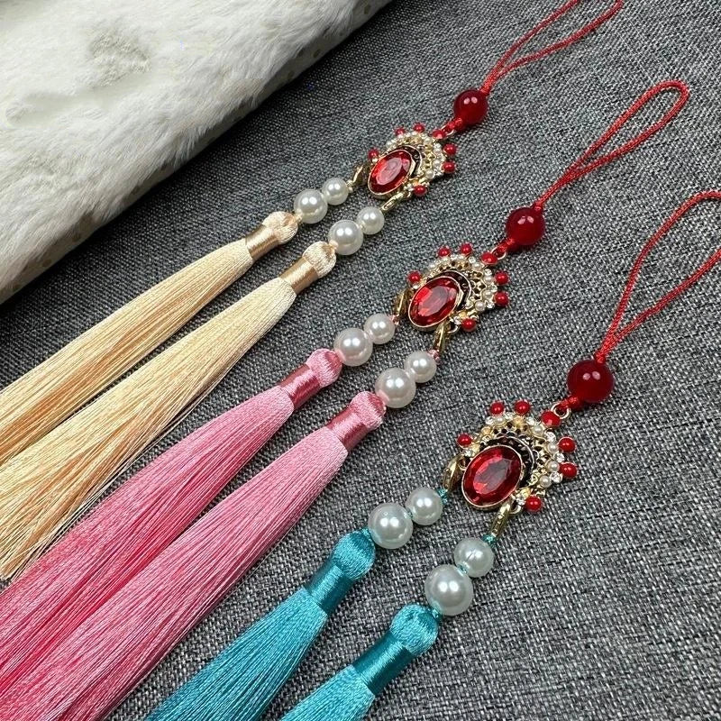 Antique Hanfu Tassel Pendant | Ethnic Cheongsam Décor 25cm
