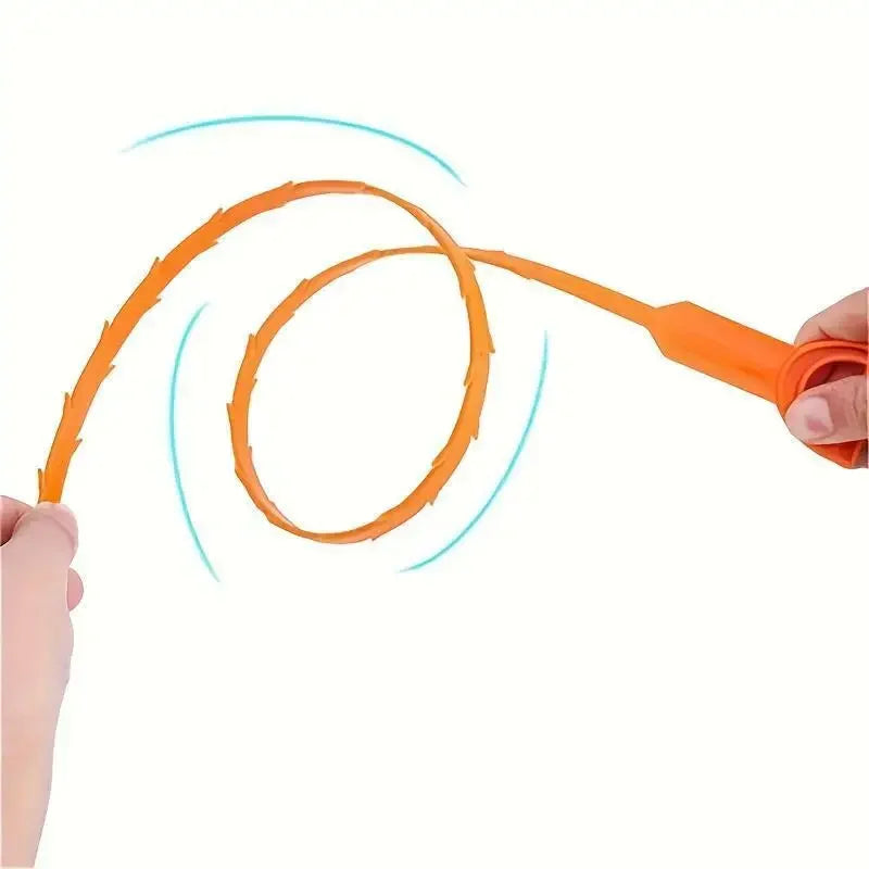 Drain Hair Clog Remover Tool – Pipe Cleaning Snake (Orange)