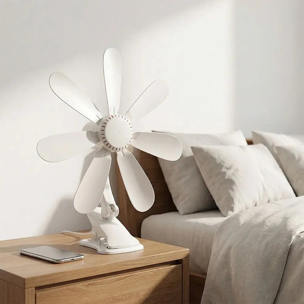 Portable Clip Fan – Hollow-Out Design, Powerful & Quiet