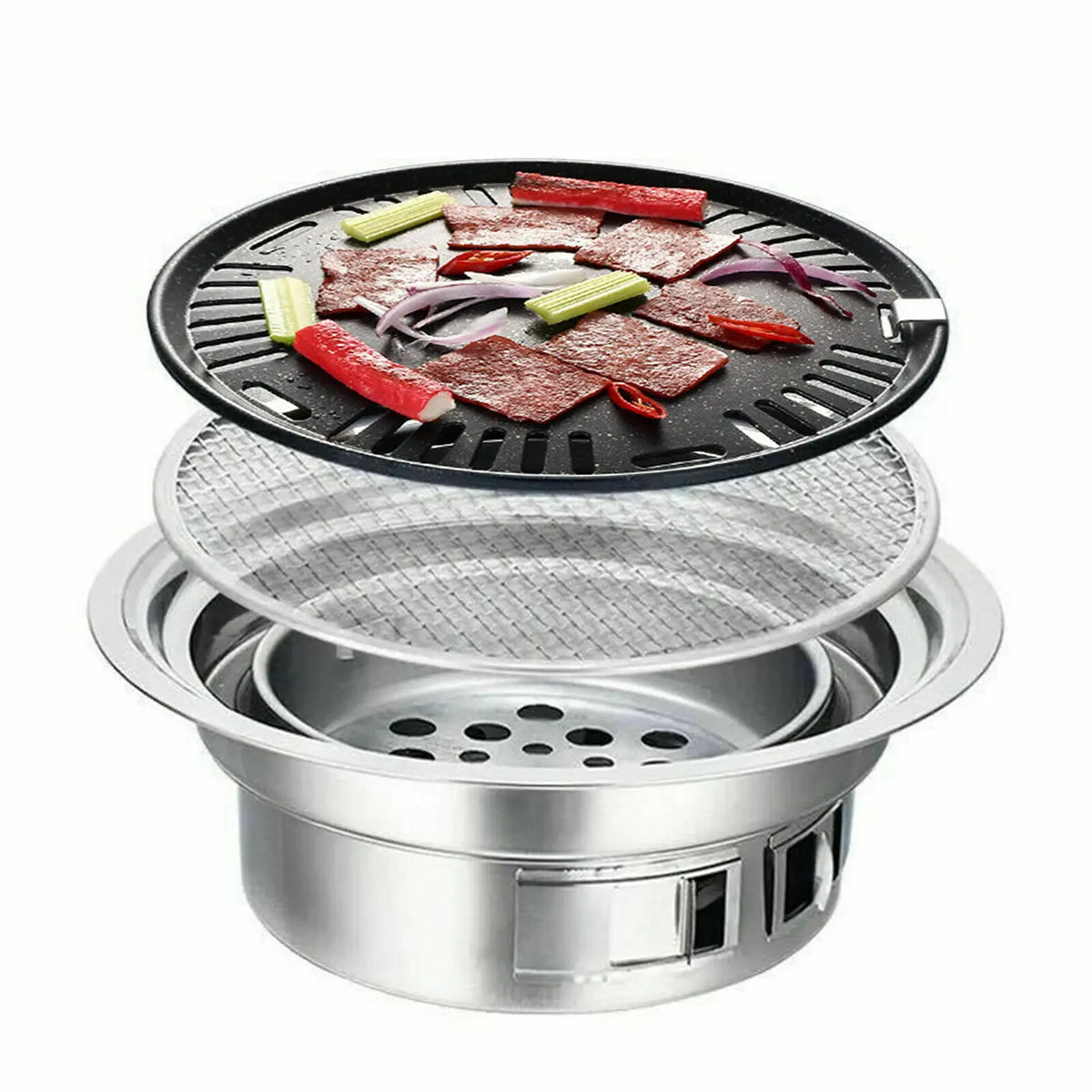 Korean Charcoal BBQ Grill | Stainless Steel Non-Stick Outdoor