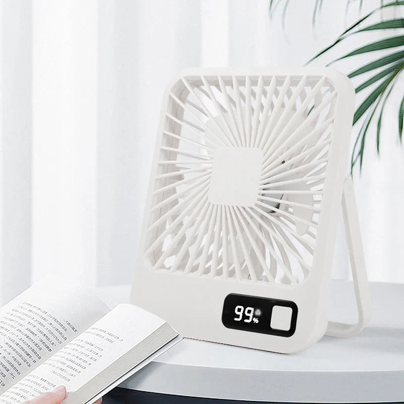 NOCCLILI Foldable Rechargeable Desktop Fan | 5-Speed, Type-C