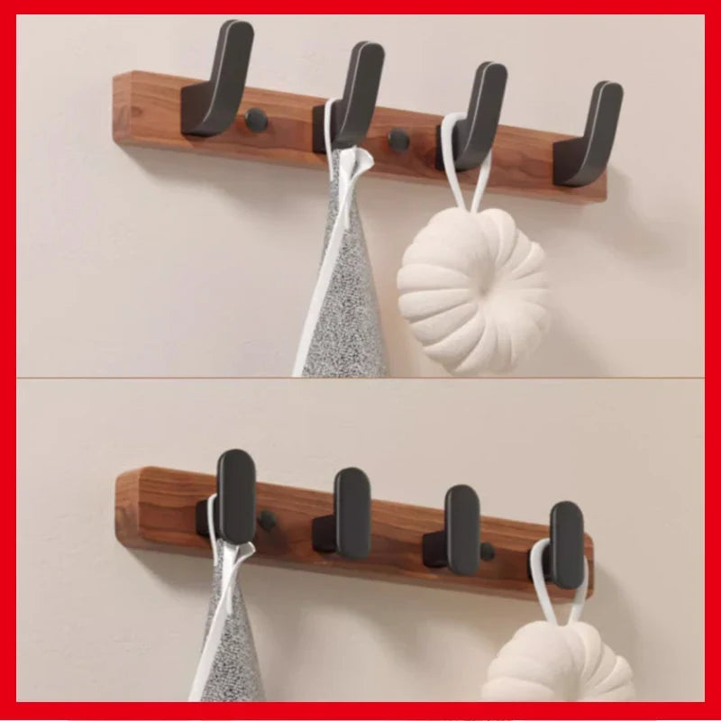 Wood & Aluminum Wall Hooks – Coat, Robe & Towel Hanger Rack