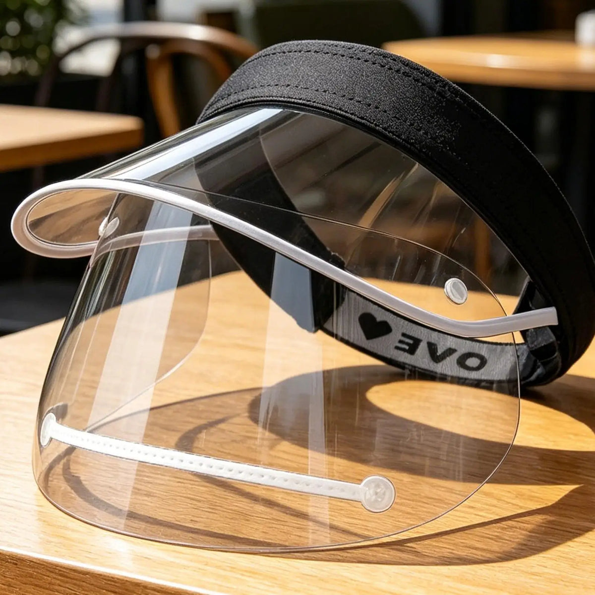 Double-Layer Rain Face Shield – Clear Wide Brim & Elastic Band