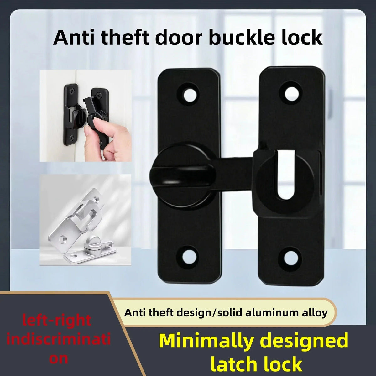 Barn Door Flip Lock 90/180° – Sliding Door Latch | Matte Black