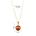 Jesus Cross Choker Necklace – Red Zircon Heart Pendant Women