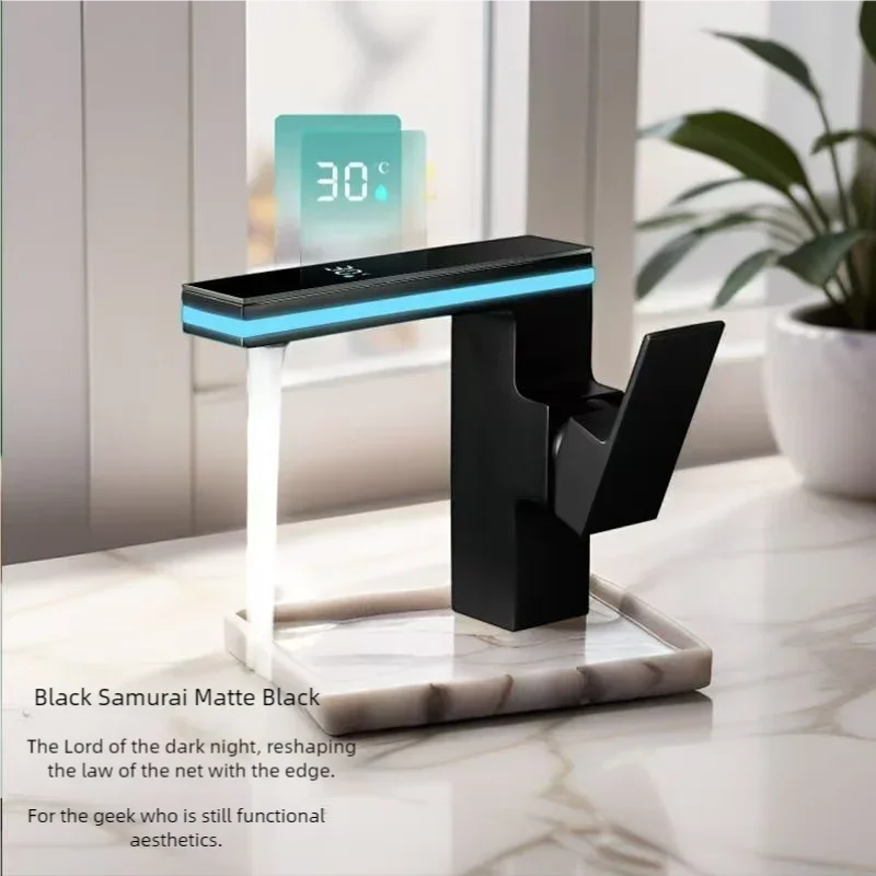 LED Temperature Sensing Basin Faucet | Single Handle Chrome