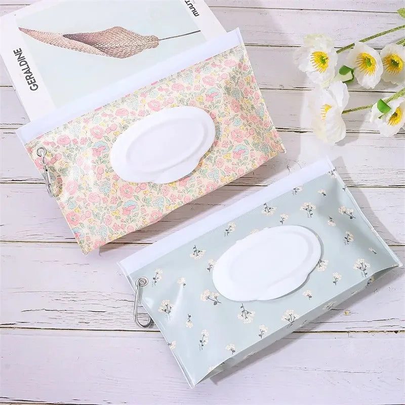 5-Pack Portable Baby Wet Wipe Pouch Reusable Refillable Case