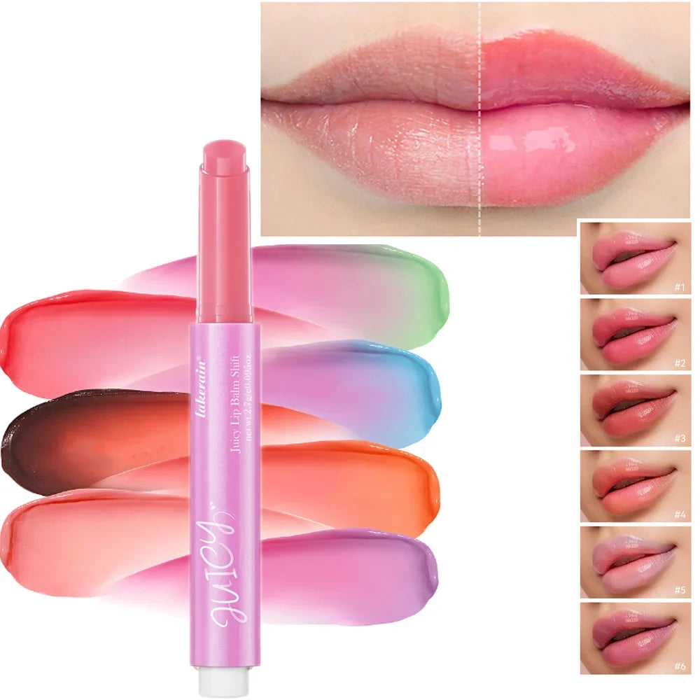 Lakerain Color Change Lip Balm Gloss with Vitamin E – 6 Shades