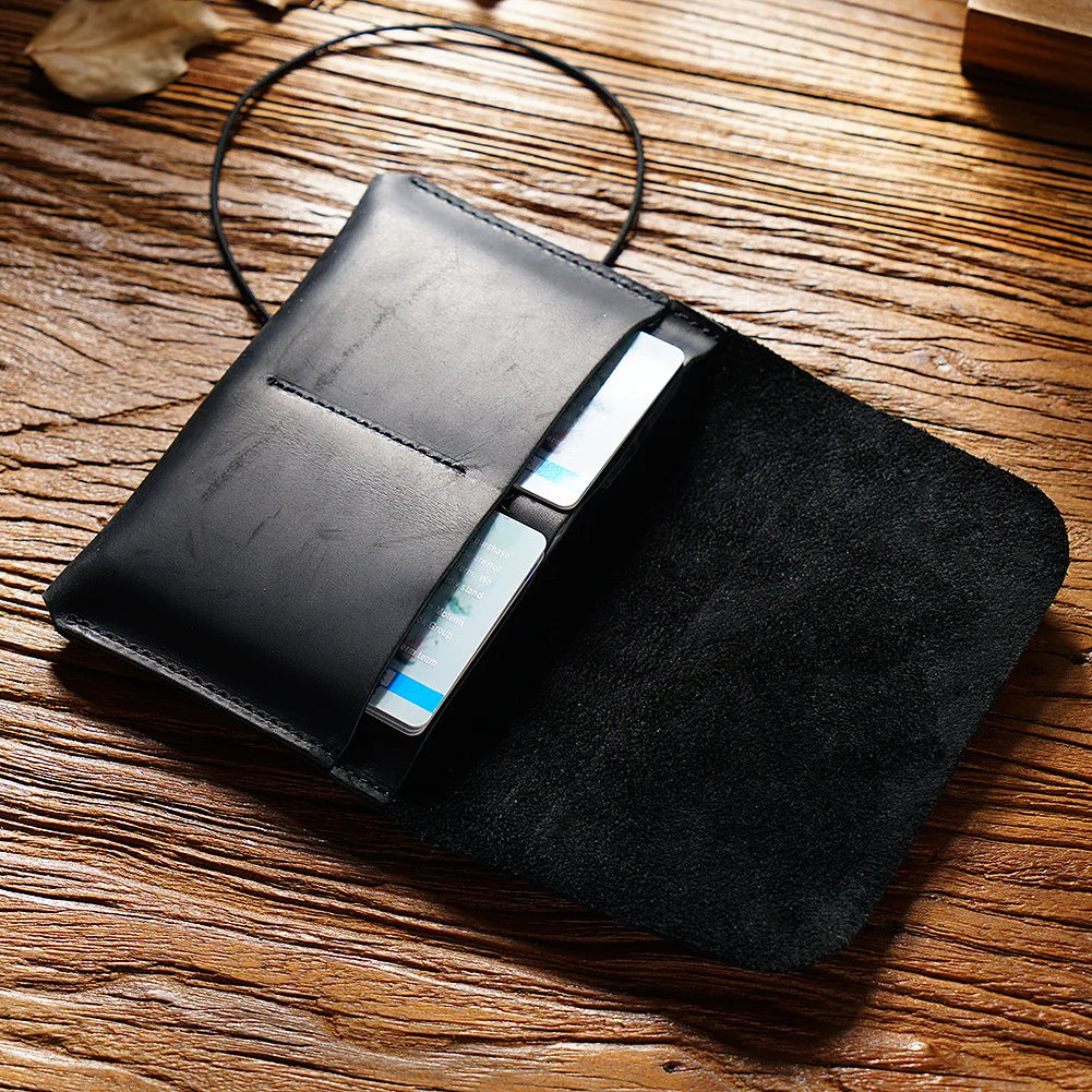 Cowhide Leather Passport Holder & Multi-Slot Card Wallet