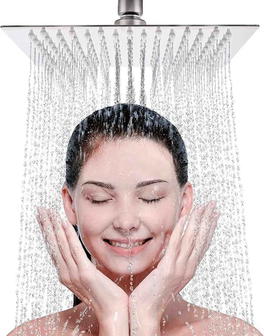 Square Rainfall Shower Head 8/10/12" Stainless Steel Ultra-Thin