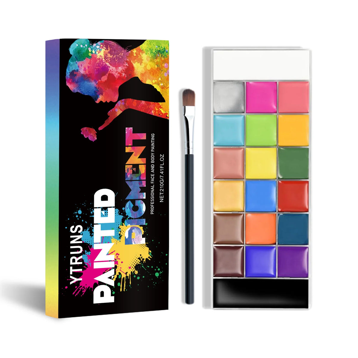 20-Color Body Paint Set – Waterproof & High-Pigment with Applicators