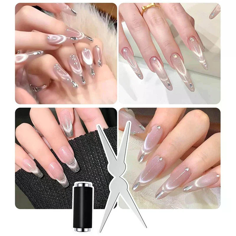 Cat's Eye Nail Magnet Stick & Iron Sheet | Gel Polish Tool