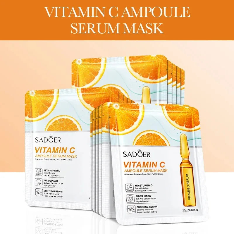 SADOER 24K Gold Vitamin C Hyaluronic Acid Facial Masks Face