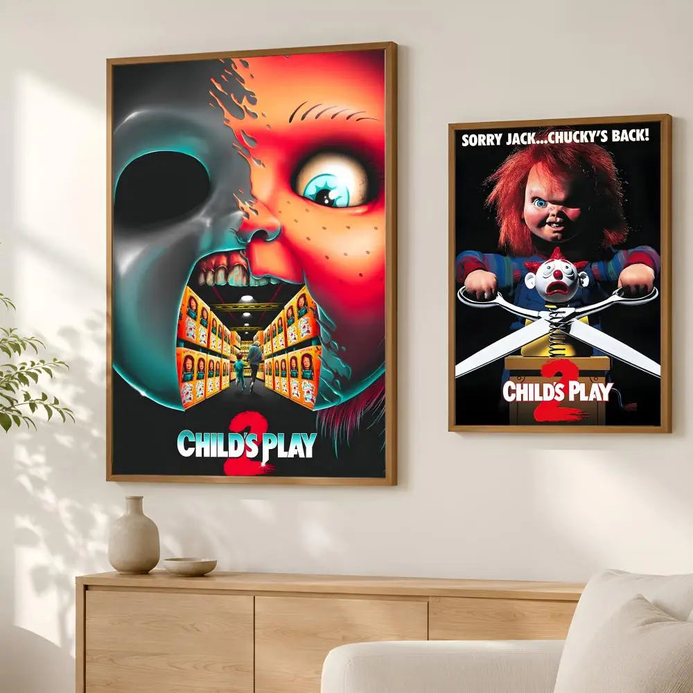 Chucky Horror Movie Self-Stick PVC Wall Poster – HD Waterproof