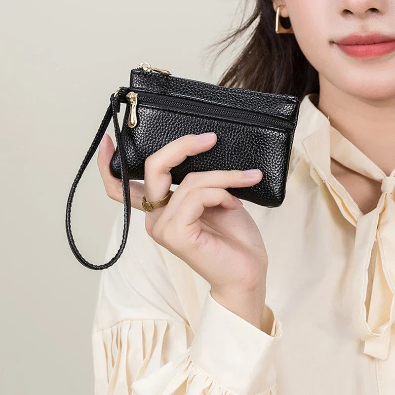 Women's PU Leather Mini Wallet – Zipper Coin Purse & Card Hold