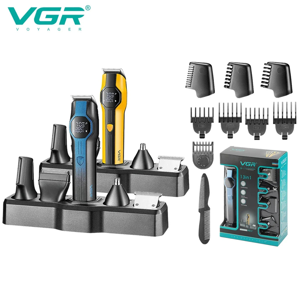 VGR V-173 Men's Hair Clipper & 5-in-1 Grooming Trimmer Set