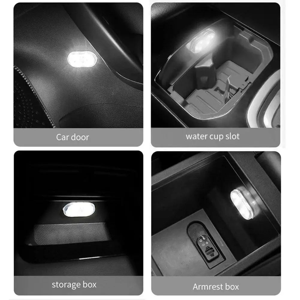 Mini Magnetic LED Car Touch Light – USB Rechargeable Interior Lamp