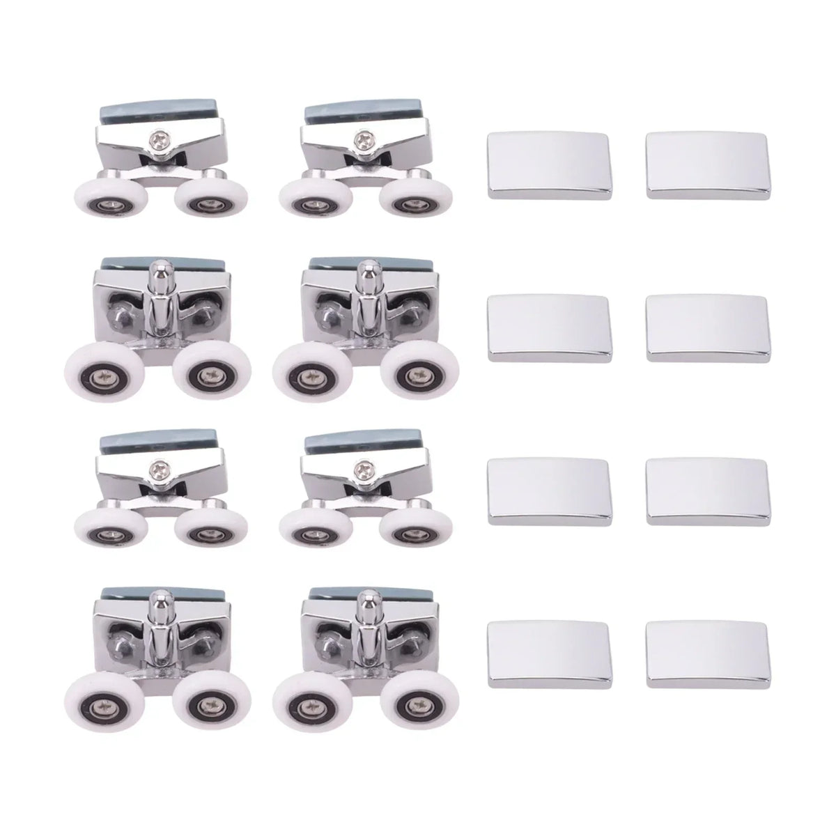 ABS Chrome Shower Door Sliding Pulleys – 8-Piece Roller Set