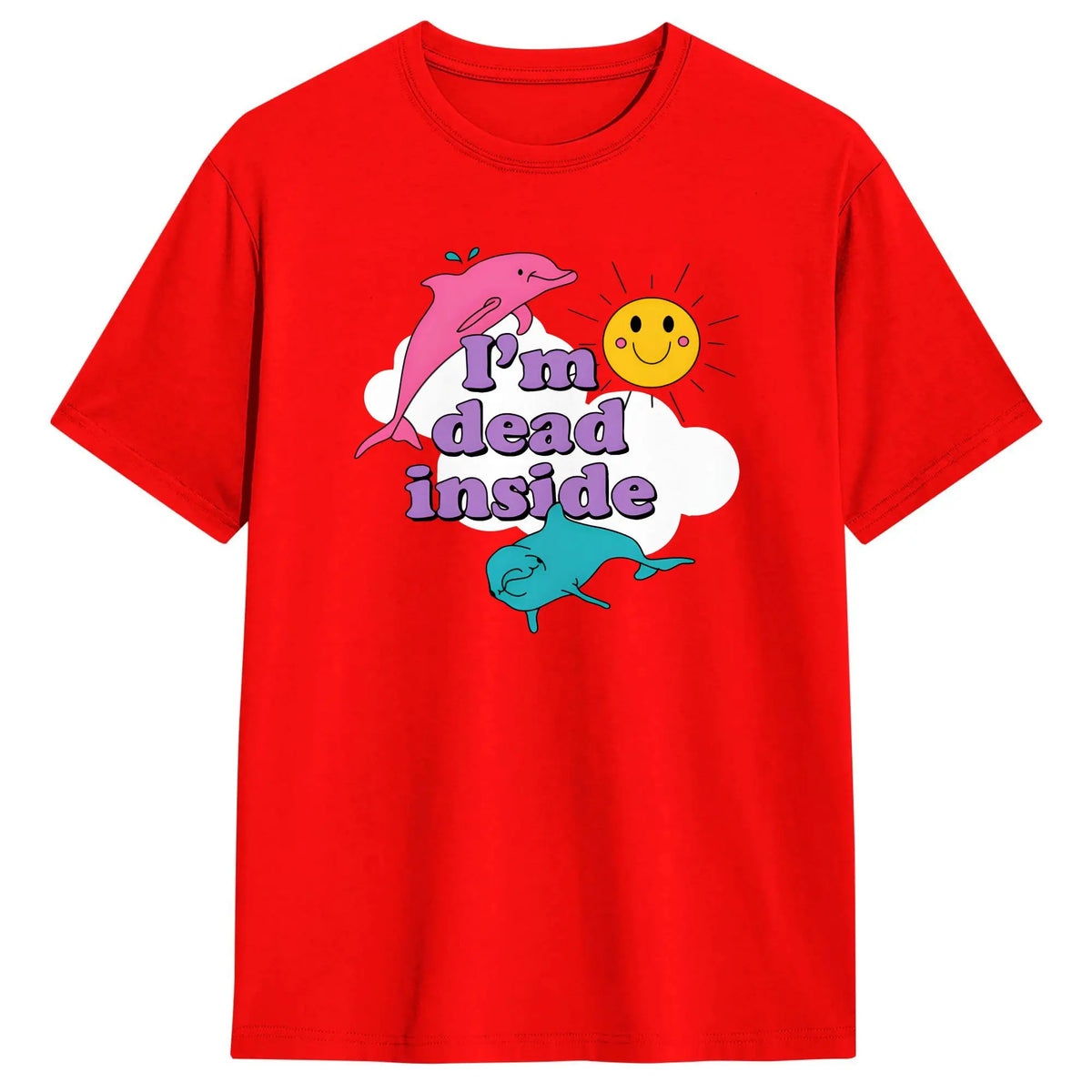 "I'm Dead Inside" Funny Oversized Cotton T-Shirt | Y2K Tee