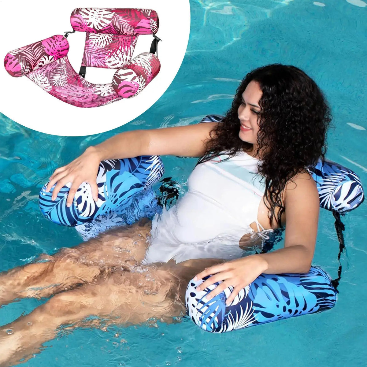 Inflatable Pool Hammock Chair Floating Water Lounge Bed Foldable
