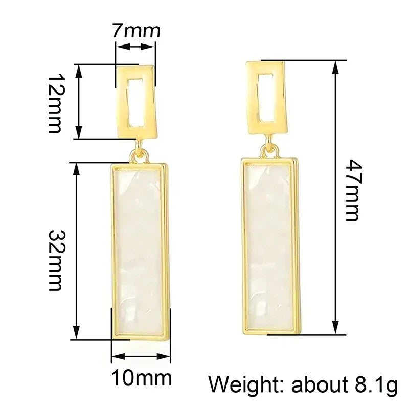 Huitan Geometric Drop Earrings – Women's Trendy Fashion Jewelry
