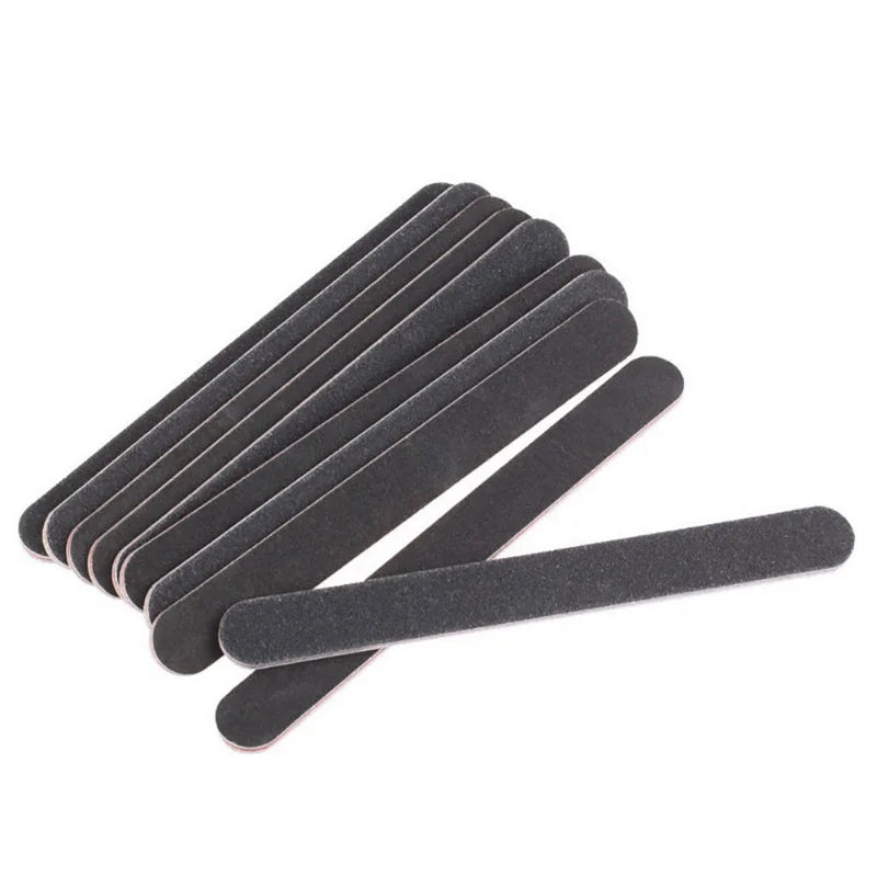 10-Pack Double-Sided Nail Files 100/180 Grit Manicure & Pedicure