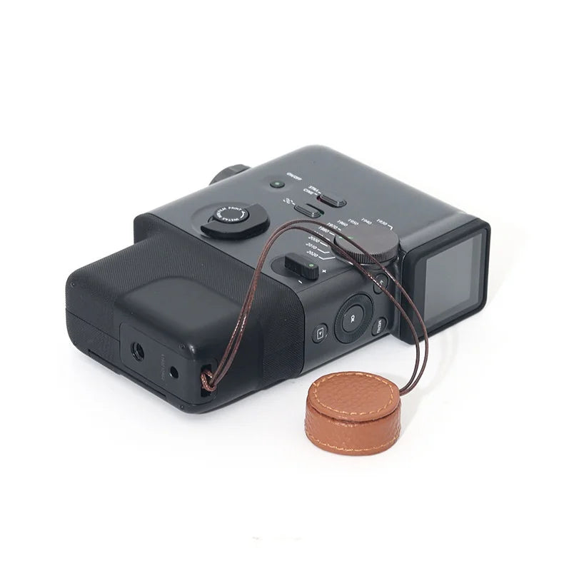 Leather Lens Cap for Instax Mini EVO | Foam Padded & Lanyard
