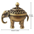 Vintage Alloy Sandalwood Incense Burner Elephant Lucky Hollow Out