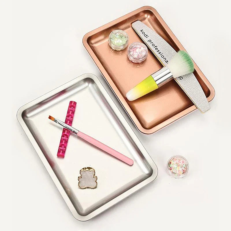 Stainless Steel Cosmetic & Jewelry Storage Tray Organizer