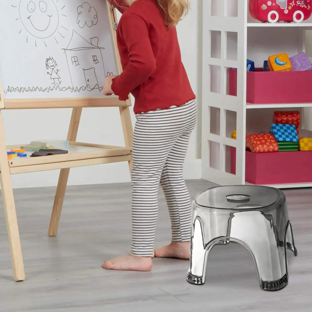 Clear Shower Corner Stool – Waterproof Bathroom Bench