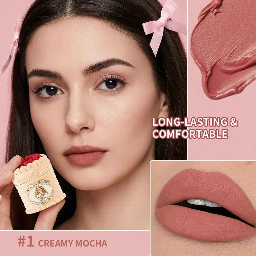 Flower Strawberry Cupid Cake Velvet Matte Lip Mud Long Lasting