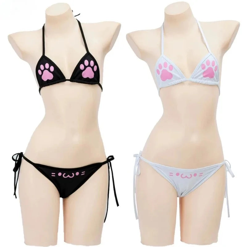 Anime Cat Paw Cosplay Bikini Set – Women's Swimsuit Costume
