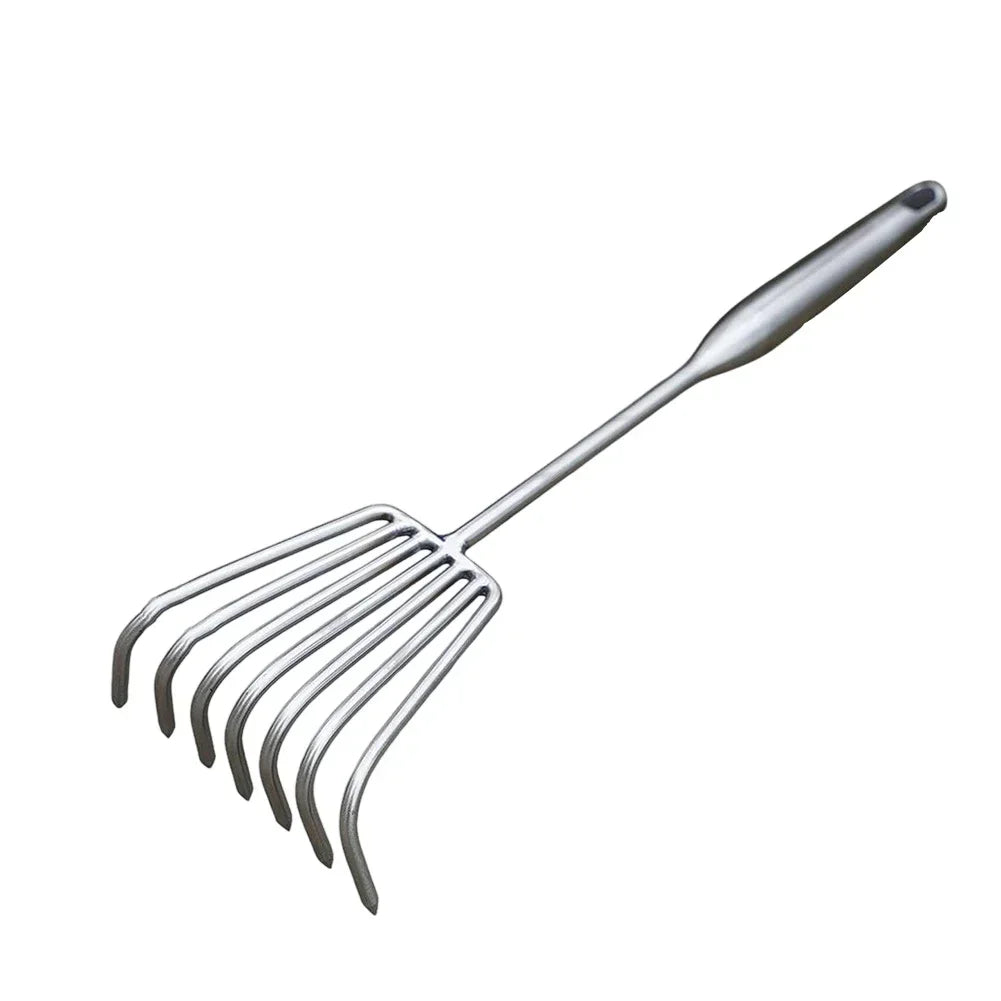 Stainless Steel Garden Rake – Ergonomic Cultivator & Weeder