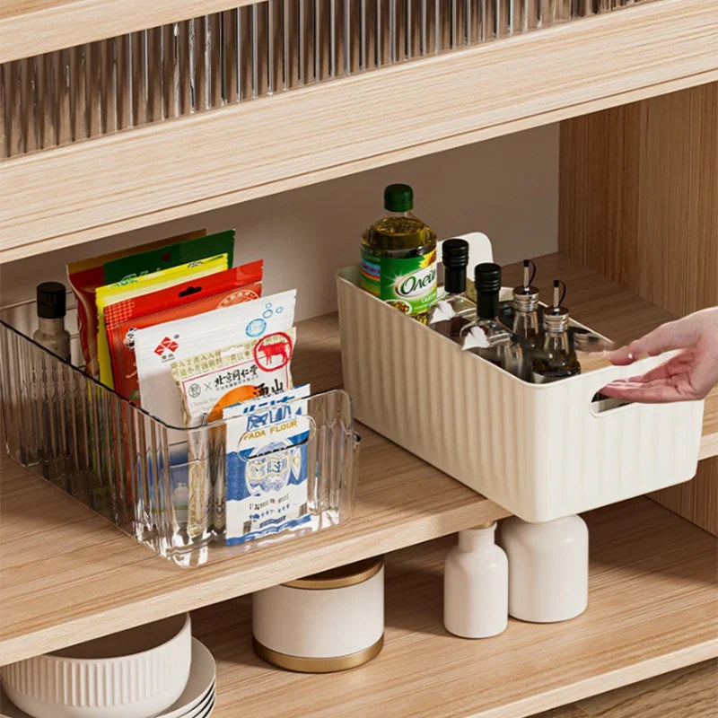 Storage Box Partitions Refrigerator Organizer Bin Plastic Food Tapes