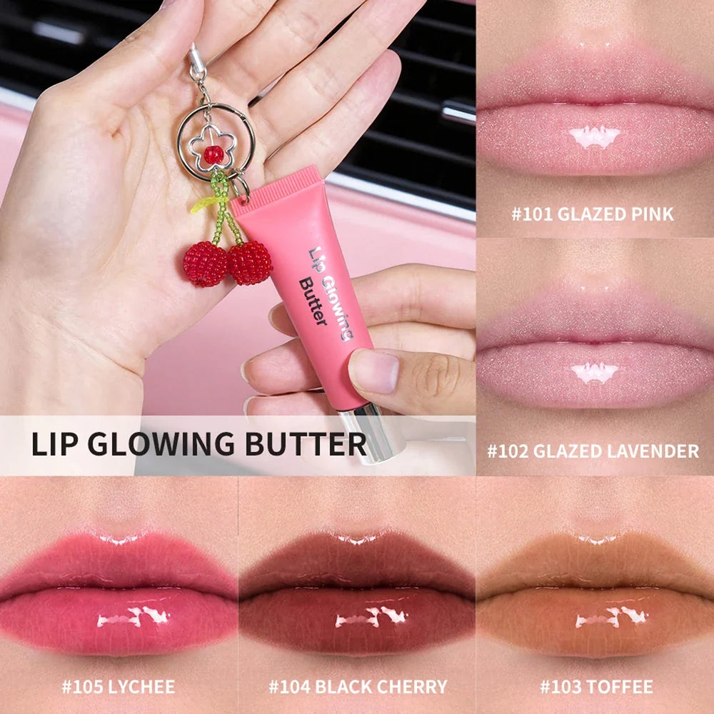 2-in-1 Keychain Lip Gloss | Moisturizing Butter Glowing Lipstick
