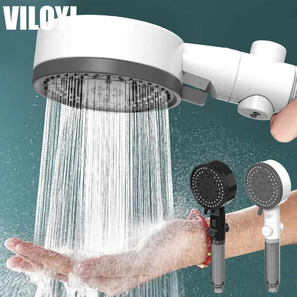 10-Mode Handheld Shower Head | Filter, High Pressure & Water Saving