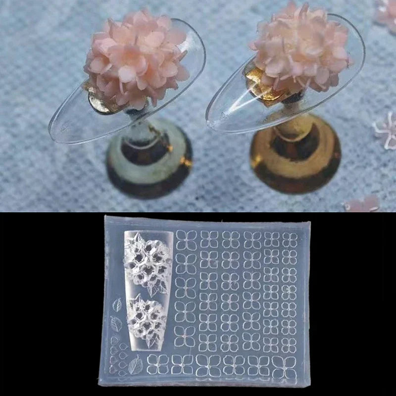 3D Hydrangea Silicone Nail Art Mold – DIY Manicure Tool