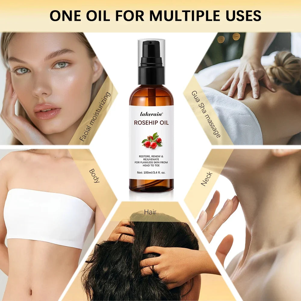 Organic Rosehip Oil 30ml – Face, Body & Hair Moisturizer