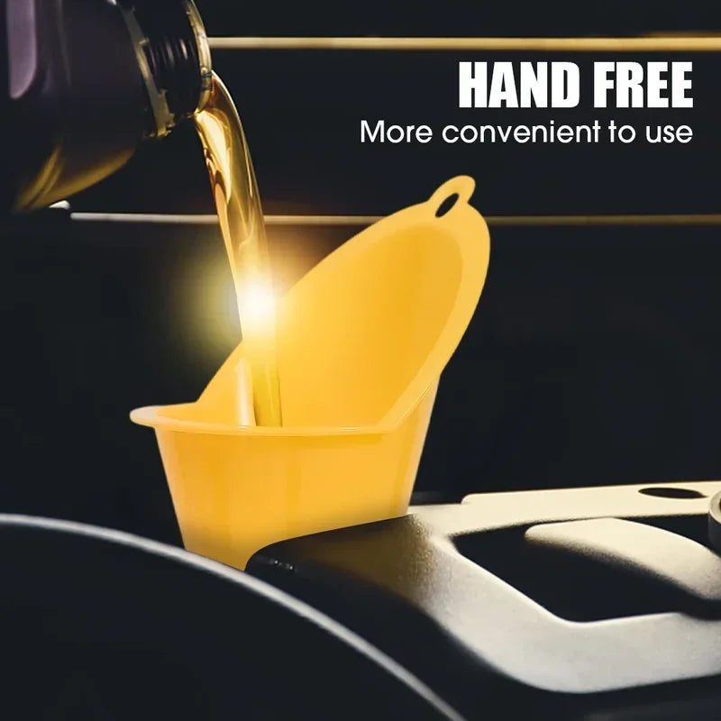 Long Stem Plastic Oil Funnel Anti-splash Design Car Motorcycle