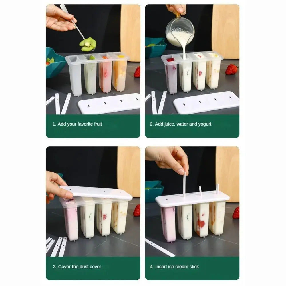 4-Cavity Reusable Popsicle Molds | DIY Homemade Ice Cream