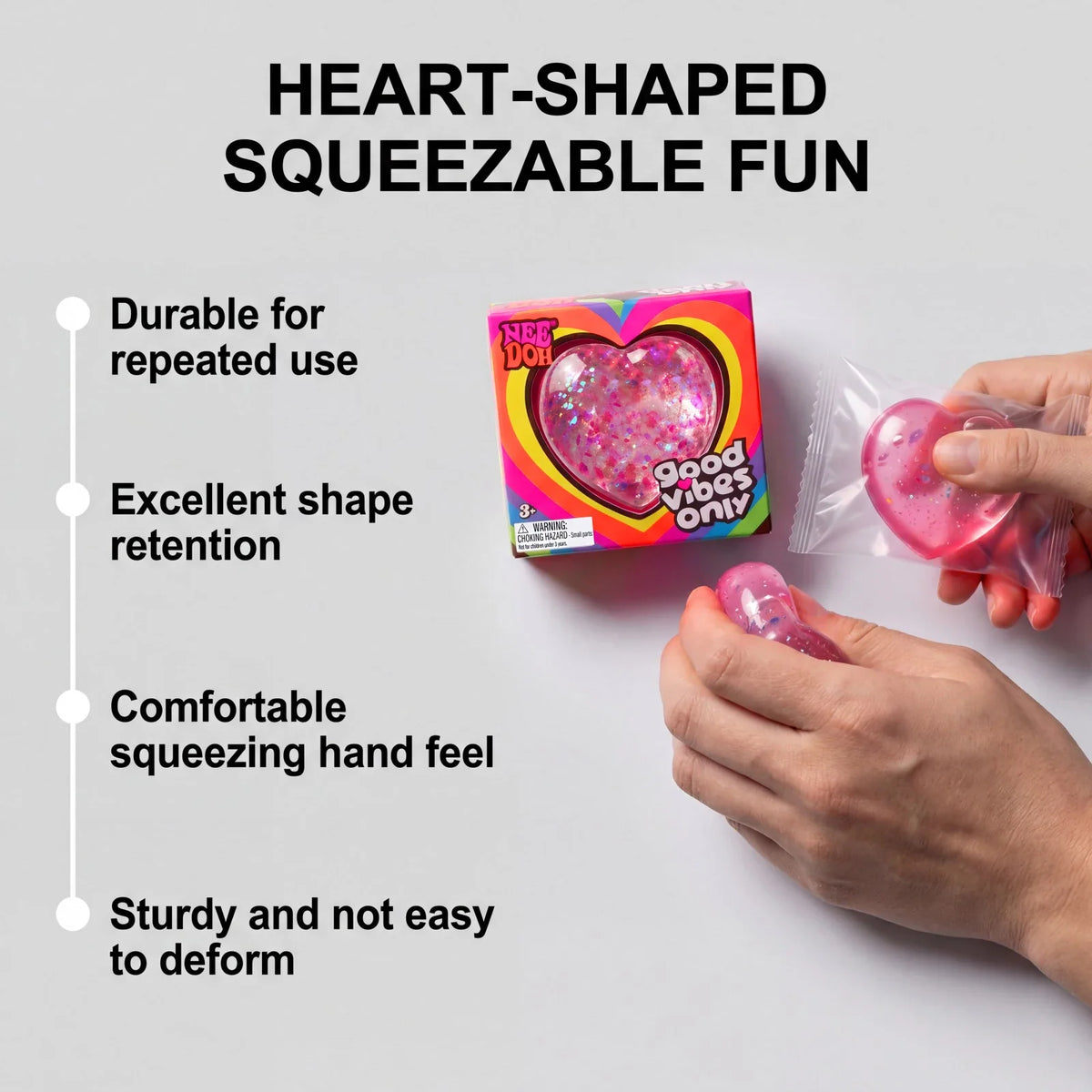 Squeeze Heart Squishy Fidget Toy | Soft TPR Sensory Ball Gift