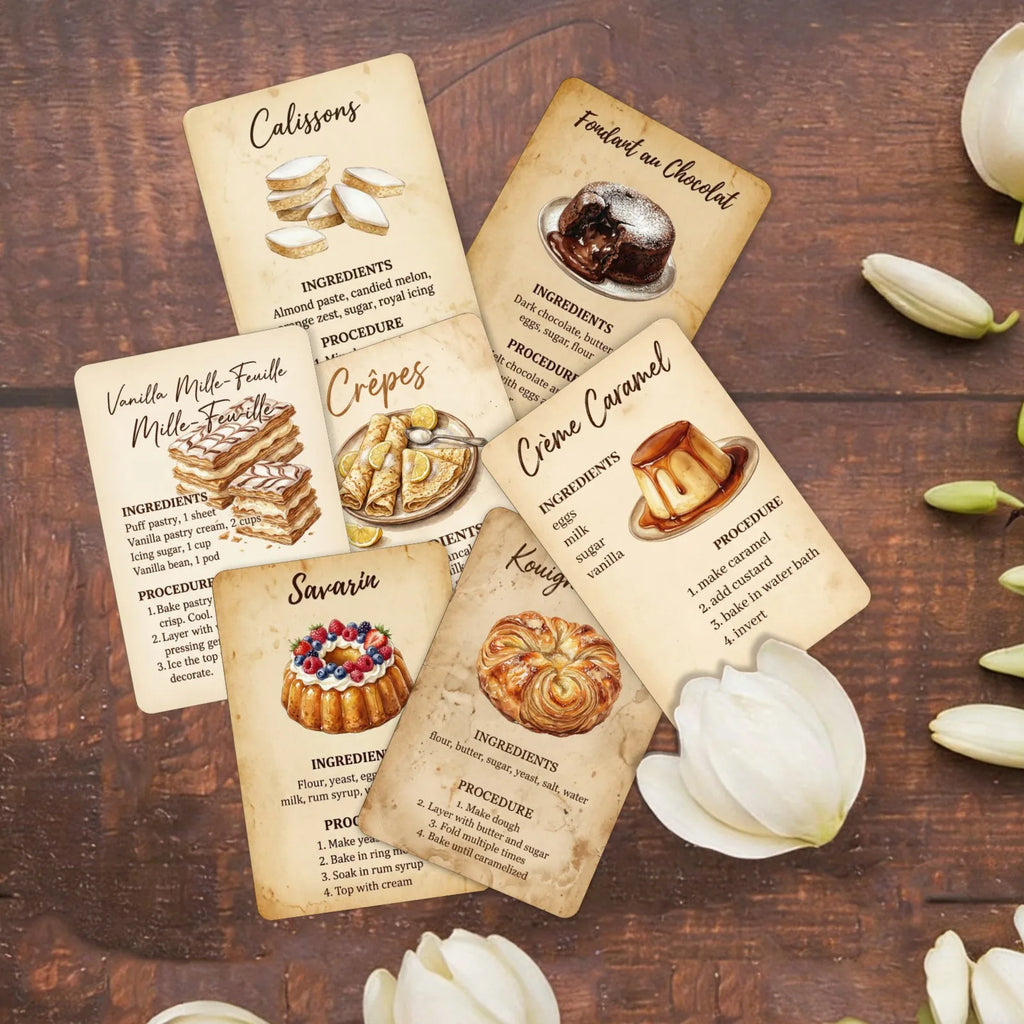 36 Vintage Dessert Recipe Booklets – Retro Baking Gift Card Set