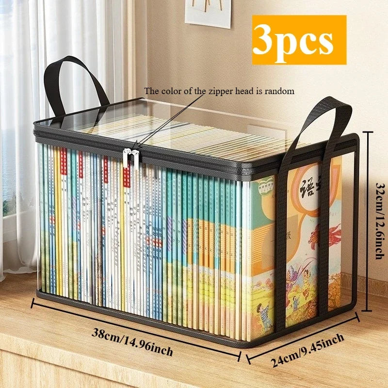 3-Pack Transparent Flip-Top Storage Boxes – Large Organizer Bins