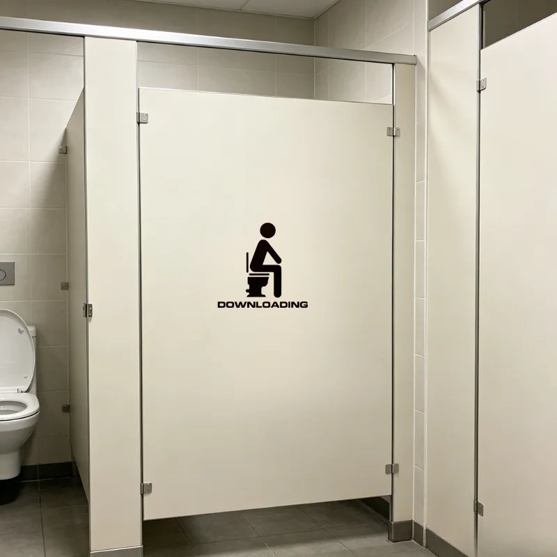 Funny "Downloading" Toilet Wall Sticker – Humorous Bathroom Decal
