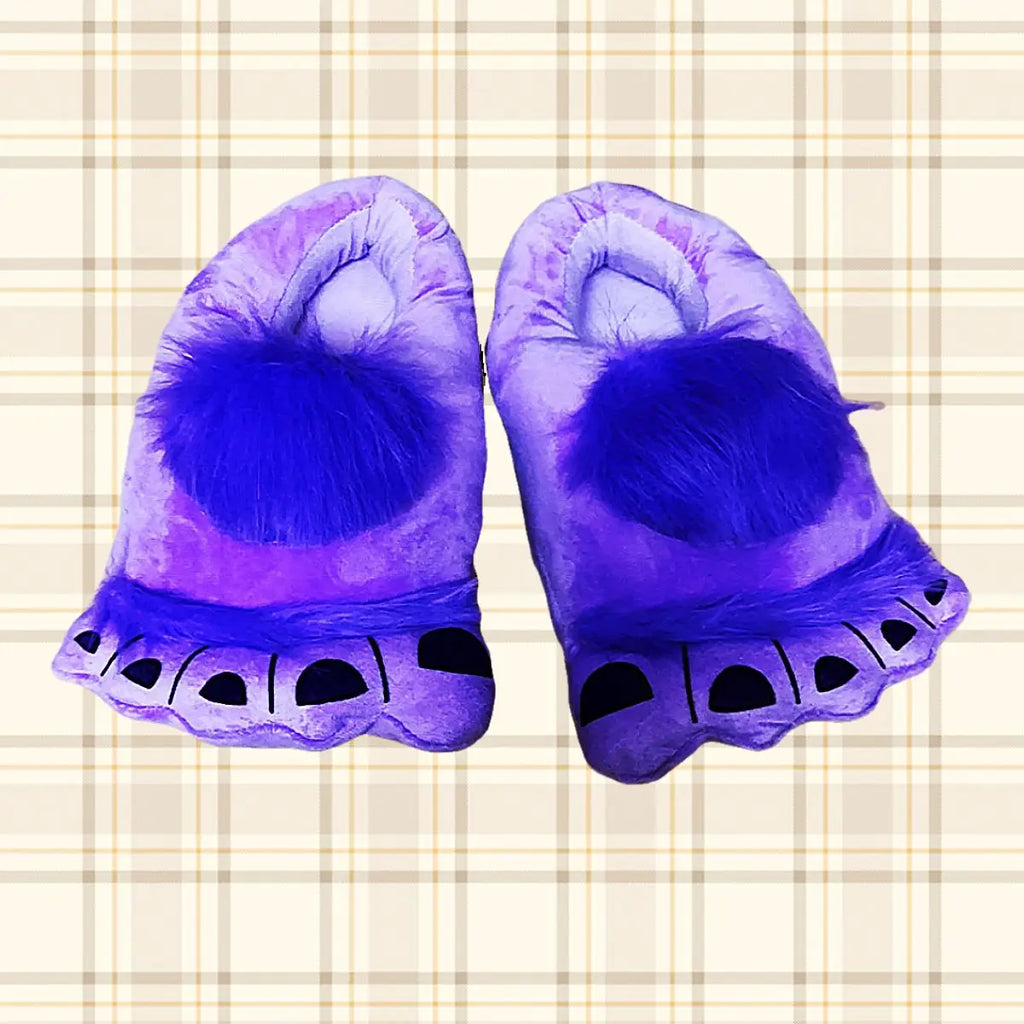 Lorilury Fuzzy Animal Slippers – Novelty Paw & Bigfoot Slides